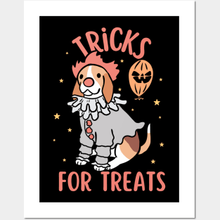 Tricks for treats halloween dog Posters and Art